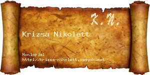Krizsa Nikolett névjegykártya