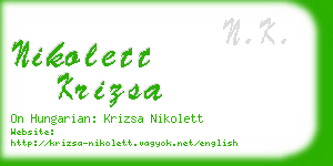 nikolett krizsa business card